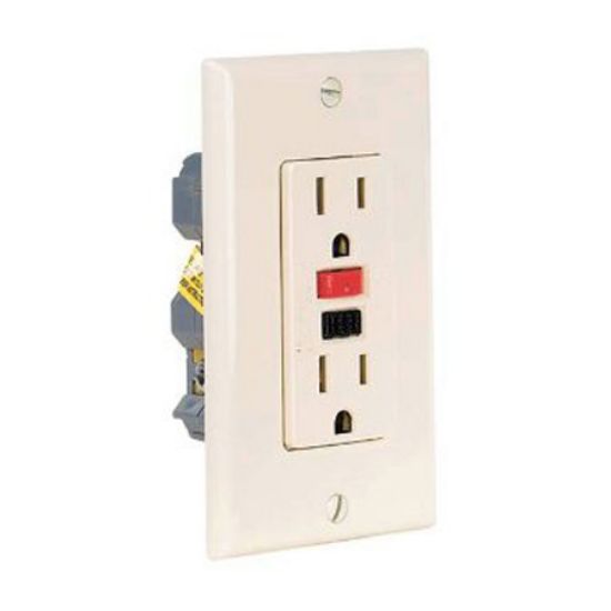 GFCI 120V 20A LIVE FRONT PANEL MOUNT IVORY K02701 KO2701