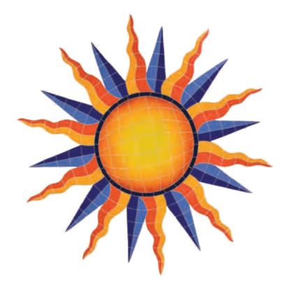 SUN MEDALLION ORANGE 48IN X 46IN TILE ARTISTRY IN MOSAICS SMEORAL