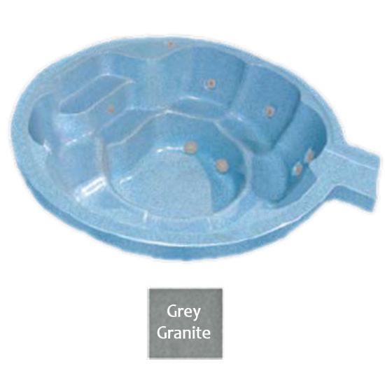 92IN ROUND SPILL OVER SPA SCALLOPED GREY GRANITE SPASOSGG1
