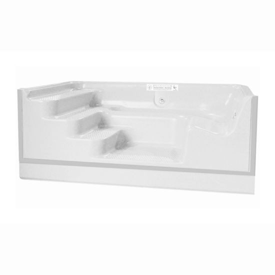 8' STEP / LEISURE BENCH WHITE CANTILEVER PLUMBED AND JETTED STP8SBCDP