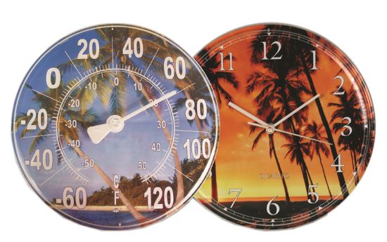 WALL CLOCK & THERMOMETER COMBO 9260