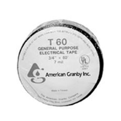 .75IN X 60' ELECTRICAL TAPE BLACK 7 MIL T60