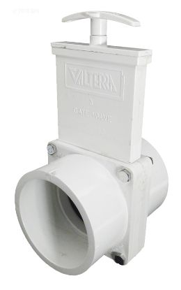 3IN SKT PVC GATE VALVE WHITE STAINLESS PADDLES VALTERRA 4301