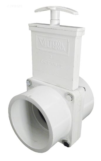 3IN SKT PVC GATE VALVE WHITE STAINLESS PADDLES VALTERRA 4301