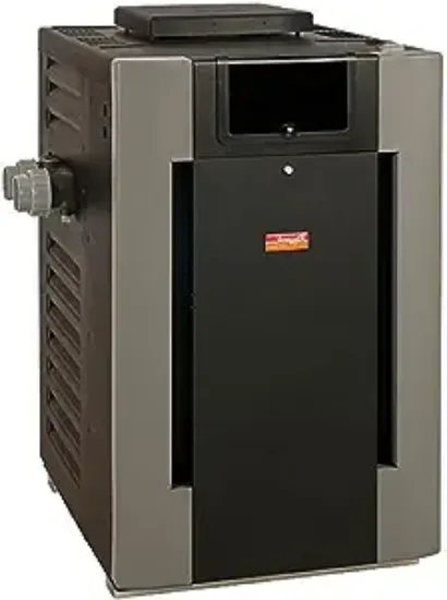 Picture of 199K BTU NAT IN / OUT CUPRO NICKEL HEATER IG IN /OUT POLYMER HEADERS W/ CUPRO NICKEL TUBES W/ DIGITAL LCD W/ OUTDOOR STACKLESS TOP W/ 2IN SKT WATER W/ UNITHERM GOVERNOR TO PREVENT CONDENSATION FOR 0 - 2000' ELEVATION RAYPAK 014938