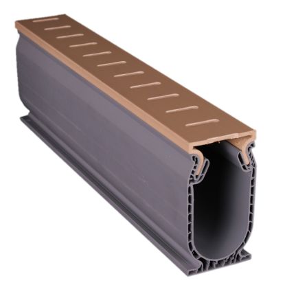 10' FRONTIER DECK DRAIN TAN WITH ADAPTERS CAPS COUPLERS CASE SDDT
