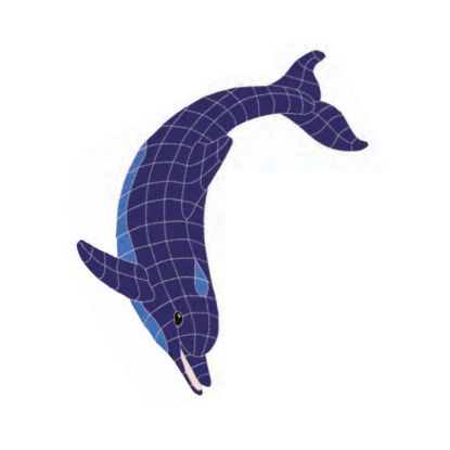 DOLPHIN BLUE DOWN 22IN X 16IN TILE ARTISTRY IN MOSAICS DOLBLUDS