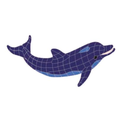 DOLPHIN NO CURVE BLUE 19IN X 42IN TILE ARTISTRY IN MOSAICS DOLBLUNM