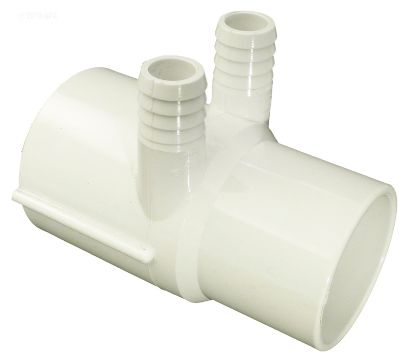 MANIFOLD 2IN SPIGOT X 2IN SKT X TWO 3/4IN RIBBED BARB PORTS 672-7130B