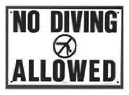 NO DIVING ALLOWED SIGN R231200