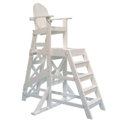 PLASTIC LIFEGUARD CHAIR - WHITE TALL  FRONT LADDER TLG535