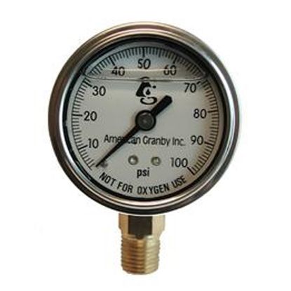 PRESSURE GAUGE LIQUID FILLED .25IN MPT LOWER 2IN FACE 0 TO  EILPG1002-4LSS