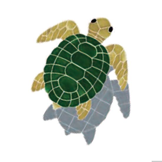 TURTLE NATURAL TOP 11IN X 10IN W/ SHADOW TILE ARTISTRY IN  TSHNATTS