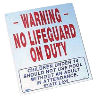 WARNING  NO LIFEGUARD ON DUTY 18IN x 24IN 90-107